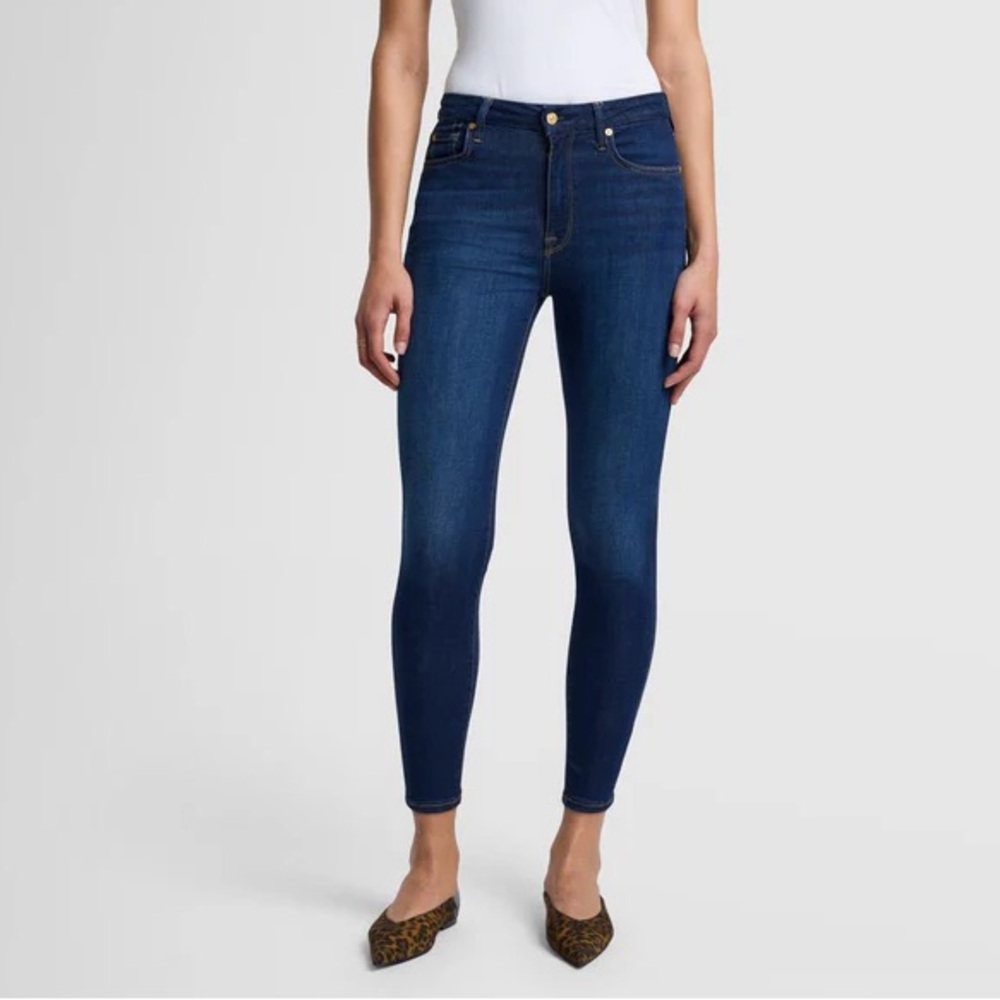 Seven for all Mankind Highrise Ankle Skinny Dark Wash Denim Jeans 30